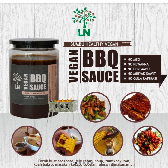

Premium Vegan BBQ Sauce / bumbu BBQ vegan praktis Sehat 250 gr