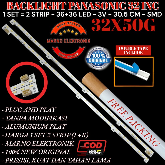 BACKLIGHT TV LED PANASONIC 32 INC 32X50 32X50G SMD LAMPU BL ORIGINAL PART TOOL ELECTRO