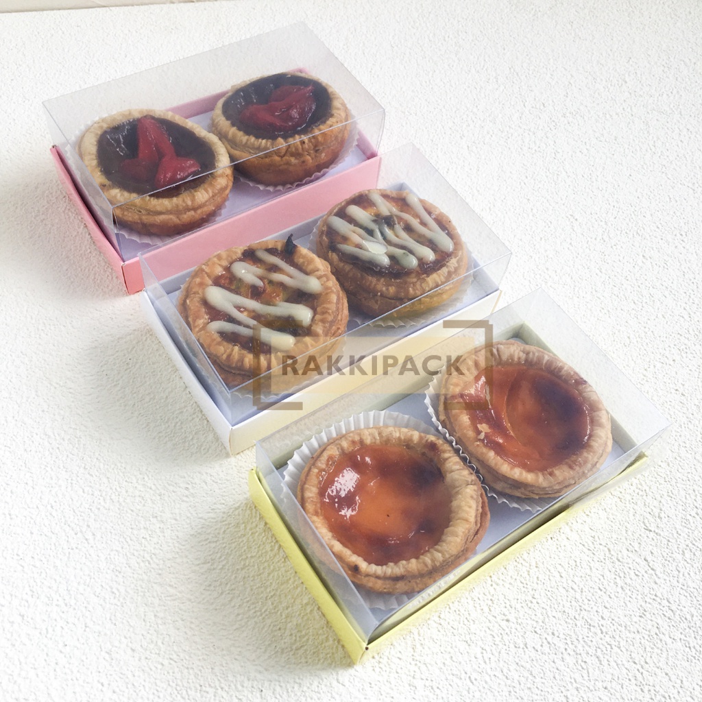 dessert box kotak mika tray mochi daifuku eggtart isi 2