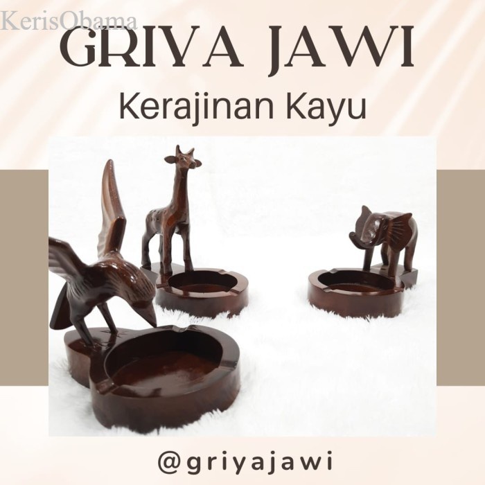 Asbak Kayu Jati Pahat Ukir Model Hewan Pusat Kerajinan Jepara murah