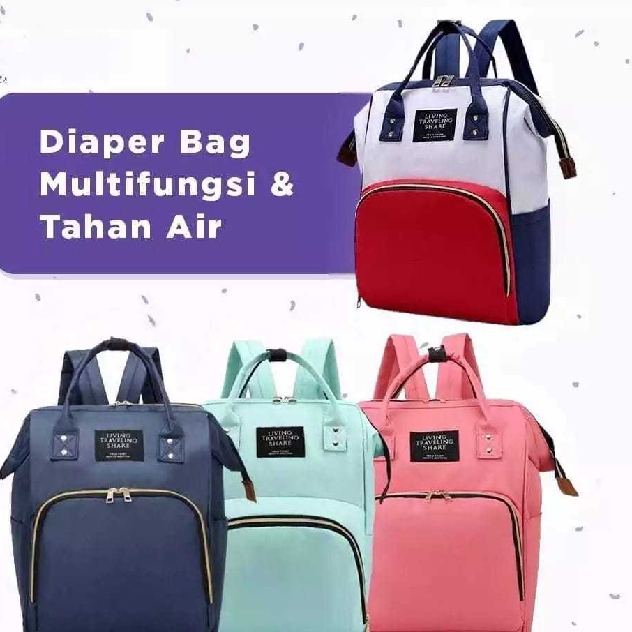 Tas Perlengkapan Bayi Diaper Bag Besar Tas Bayi Untuk Botol Susu / Baju Bayi Popok Ransel Perlengkap