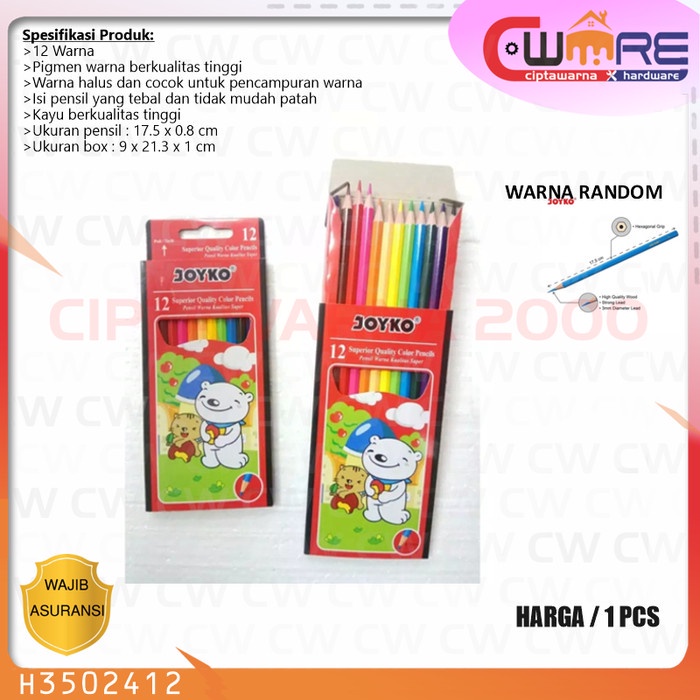

Pensil Warna Panjang Joyko Color Pencil Besar Kayu 12 24 pcs