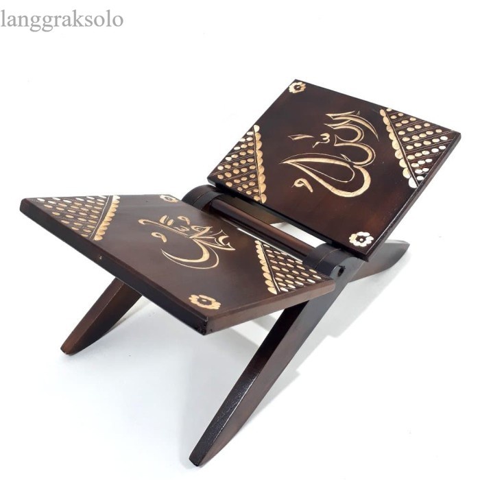 

termurah Meja Lipat Rekal Alas Baca Al Quran Kayu Jati Ukir Cukit