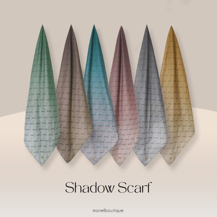 Monel - Hijab / Kerudung Segi empat printing motif - Shadow - Coral
