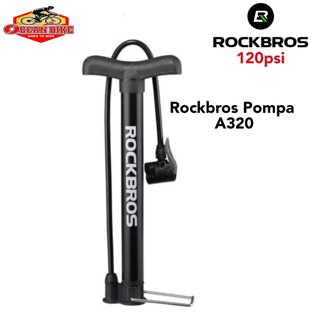 Rockbros A320 Pompa Ban Sepeda Motor Bola Bike Air Pump Alluminuim 120 psi - Oceanbike Ocean bike