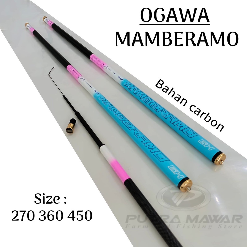 Ogawa Mamberamo 270 300 360 450 Joran Tegek Ruas Panjang Bahan Carbon Action Hard 6h Kaku Kuat