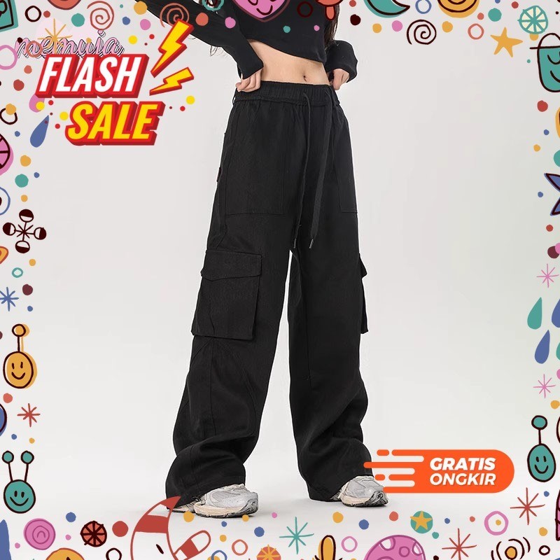 MEGASALE / Celana cargo wanita highwaist celana joger wanita celana cargo panjang wanita pinggang ka