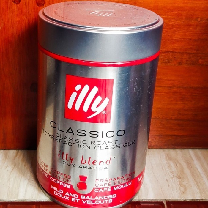 

Illy blend coffe classico ground coffe 100%arabica 250gr kopi bubuk