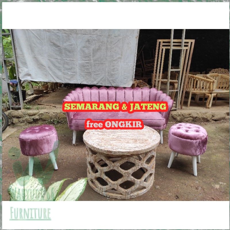 set sofa tamu kerang