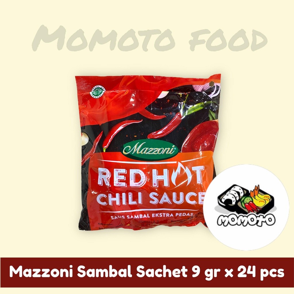 

MAZZONI Saus Red Hot Chili Sambal / Saos Tomat Sachet 9 Gram isi 24 Pcs