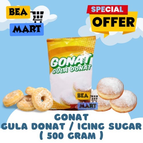 

Gula Donat GONAT 500gr | Topping Gula Tabur Donut Dingin / Gula Mint / Icing Sugar 500 gr gram