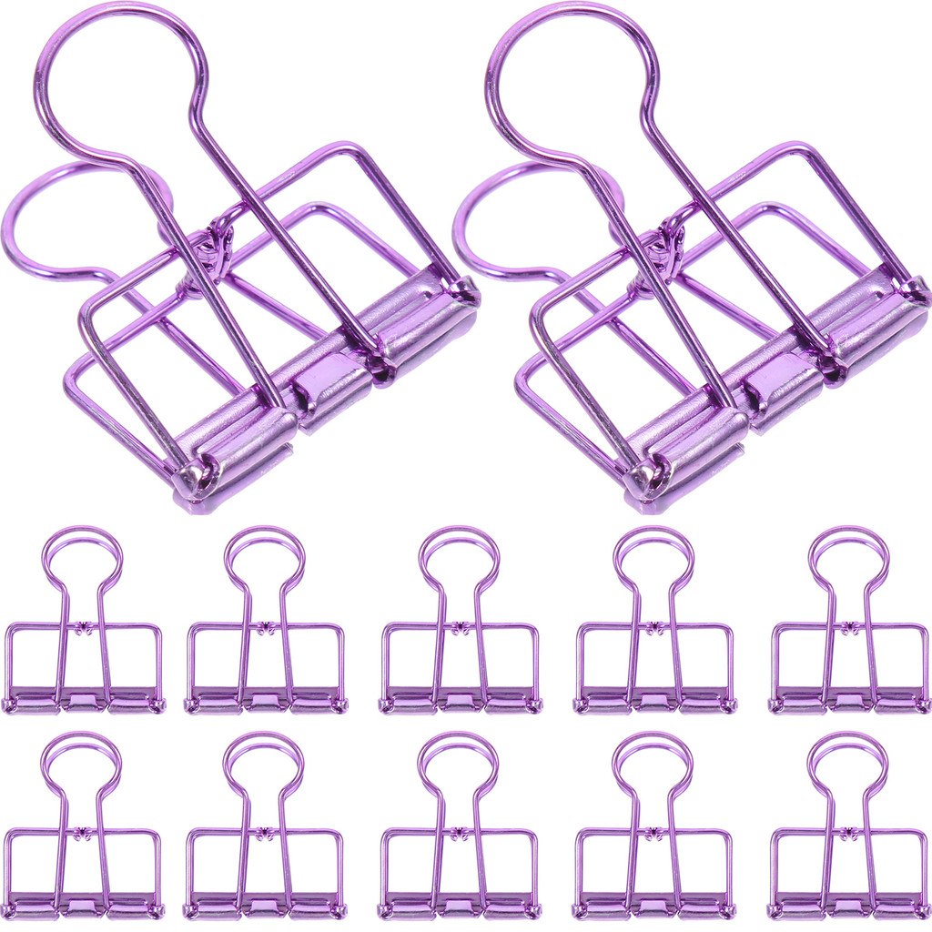 

10 Pcs Medium Binder Clips Elliot Folder Business Large Purple for Paper Office