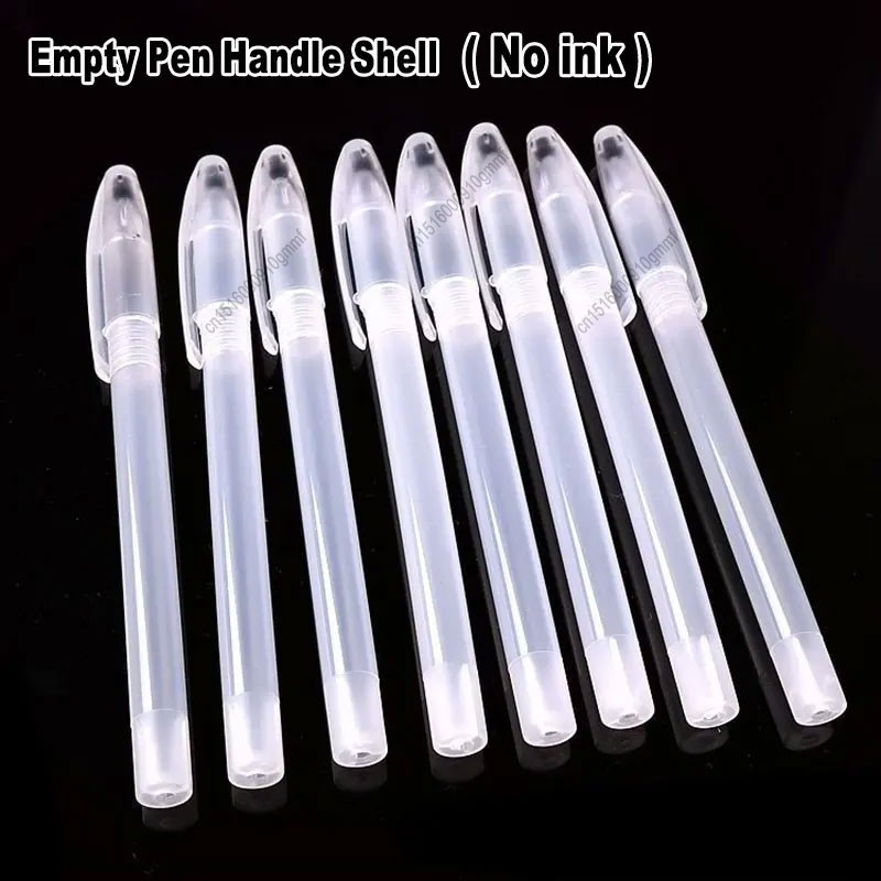 

10/20/30/50/100Pcs Set Empty Transparent Gel Ink Pen Handle Shell Office School Writing Stationery Accessories No Refills