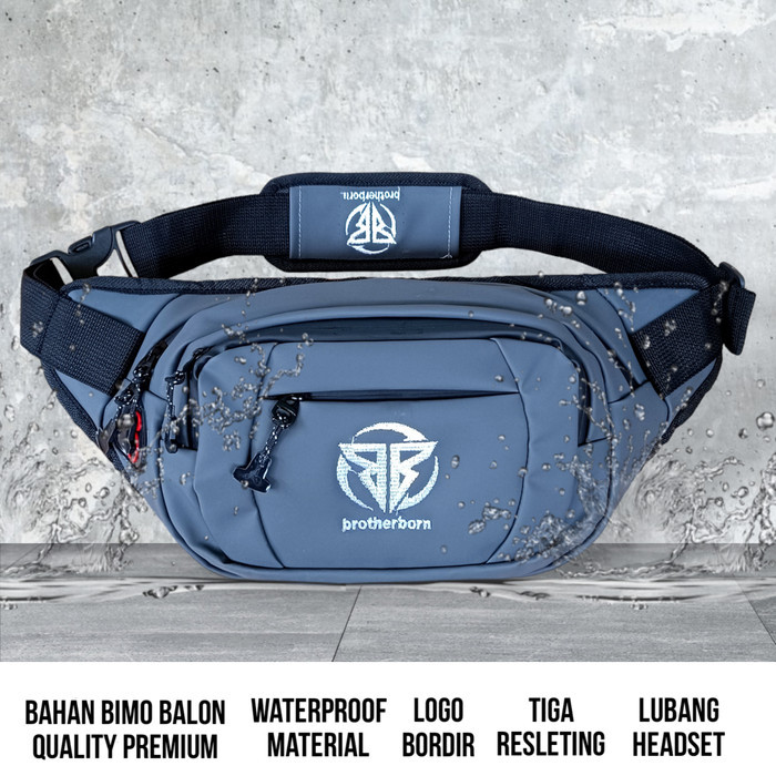 waistbag Eiger - tas selempang eiger Pria murah anti air - Abu-abu /New 2025
