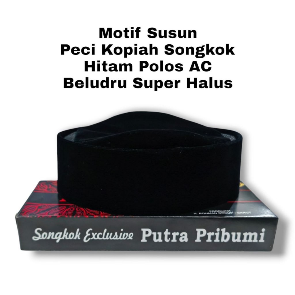 PECI SANTRI Peci Susun Hitam Polos AC Kopiah Tingkat Susun Songkok Susun Pria Dewasa