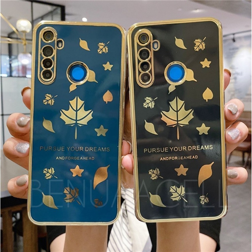 CASE SILIKON PLATING MAPLE LEAF FOR VIVO V21 4G V9 V9 PRO V5 V5S Y17 Y16 Y15 Y12 Y12S Y22 Y22S Y21 Y