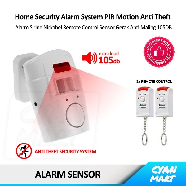 

Alarm Rumah Wireless Home Security PIR Motion Sensor Gerak Anti Maling - PUTIH - 105DB