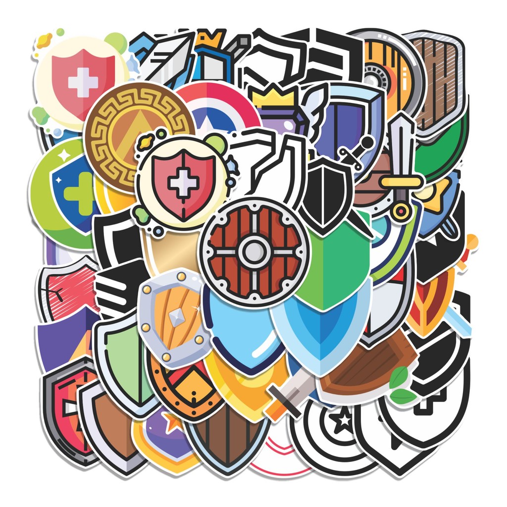 

COD 50 Pcs Stiker Perisai Lucu Anti Air Untuk Dekorasi Notebook Sepeda Skateboard Handphone