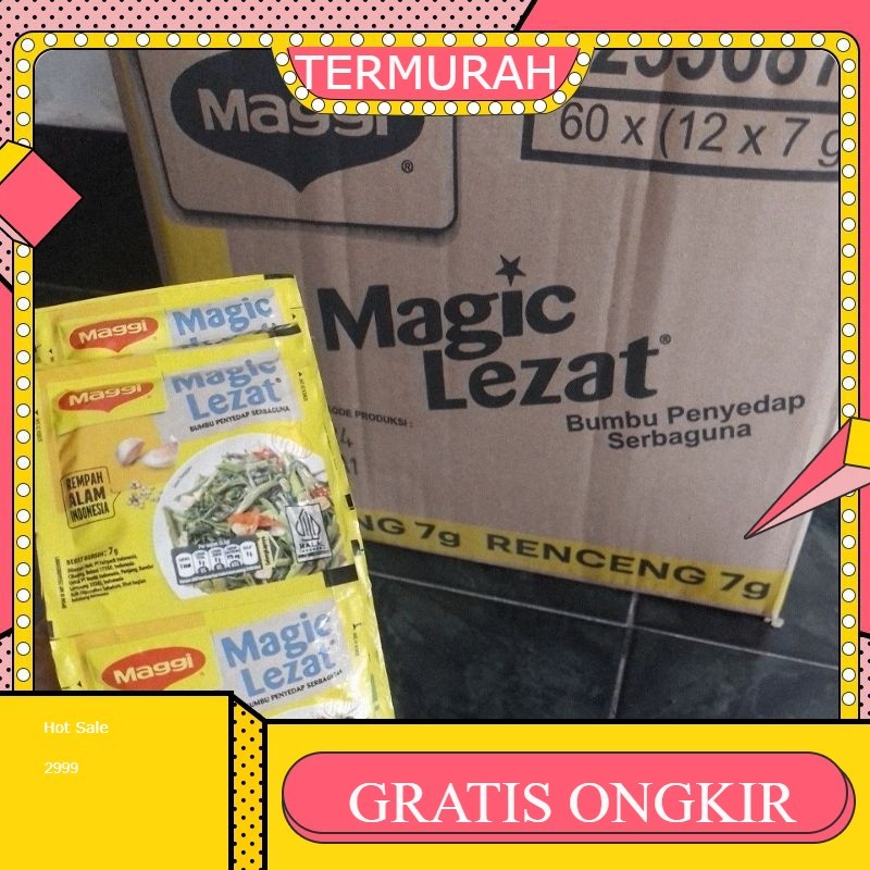

Magic Lezat 1 dus isi 60 renceng packing lebih dr 1 dus pengemasan pake plastik