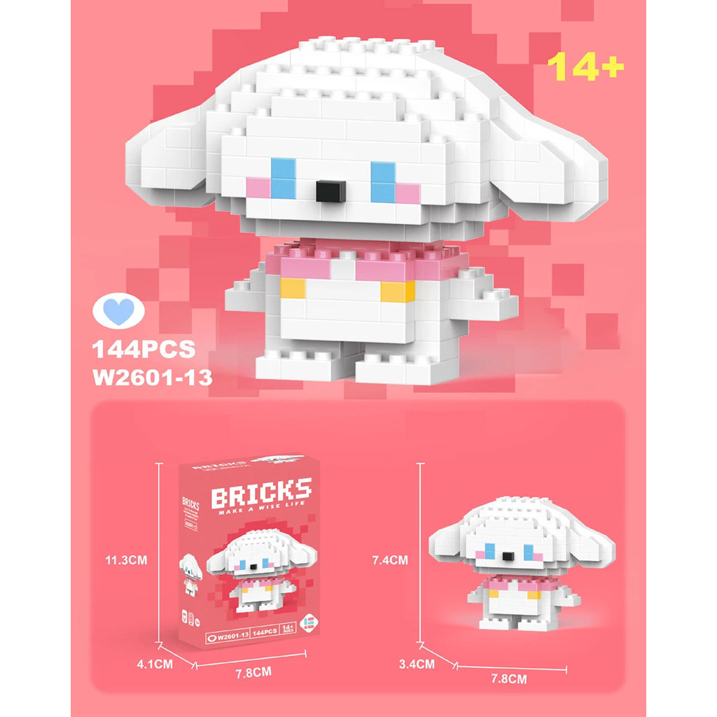 BRICKS Mainan Balok Susun Karakter Cinnamoroll LEGO Figure 144 PCS - W2601-13 Lindas Corp