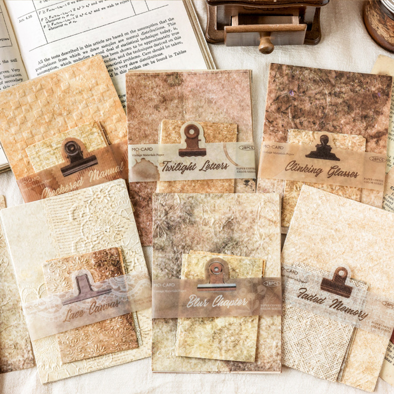 

Mr. Paper 6Style 28Pcs/bag Double Sharing Pack Letterpress Material Paper for DIY Handbook Notebook Photo Frame Tag Decoration