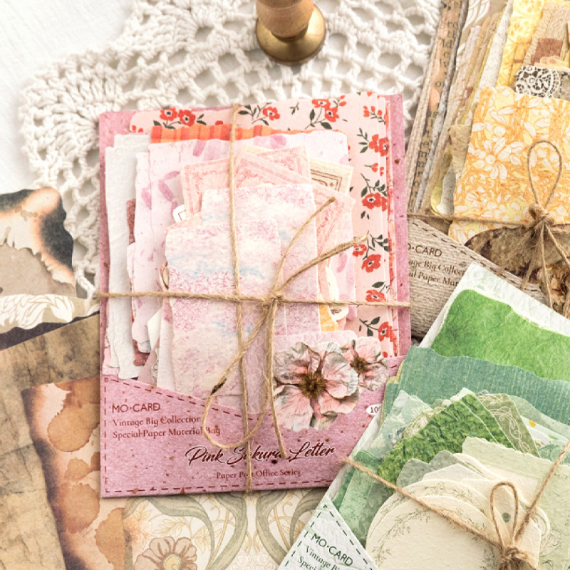 

4Style 100Pcs/bag Paper Between Post Office Series Double Sharing Pack Material Pack Creative Handbook Material DIY Scrapbook