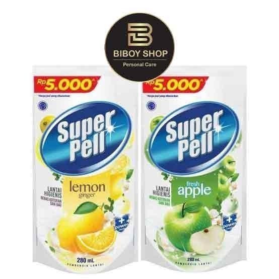 SUPER PELL ECER RP 5000 280 ML  - PEMBERSIH LANTAI SUPER PELL 280ML ECER RP. 5000 - Biboy Shop