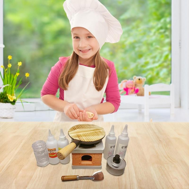 Kids Real Cooking Set Educational Toys Real Cooking Kitchen Utensils Mini Stove Burner Real Food Coo
