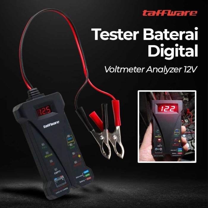 Alat Test Aki Accu Digital Tester Baterai Voltmeter Analyzer - Taffware