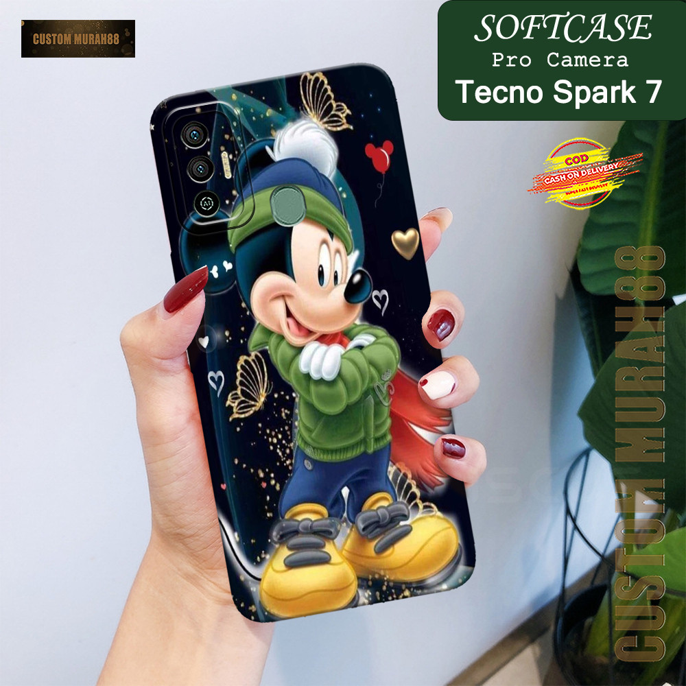 Case Tecno Spark 7 Terbaru - Fashion Case KARTUN  - Casing Hp Tecno Spark 7 - Softcase Pro Camera Te
