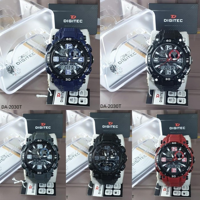 GROSIR JAM TANGAN PRIA DIGITEC DA 2030 / DA-2030 / DA2030 ORIGINAL - TALI MERAH