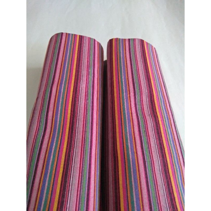 Kain Lurik kain Tenun Lurik batik - Pink Pelangi panjang  meter Lurik