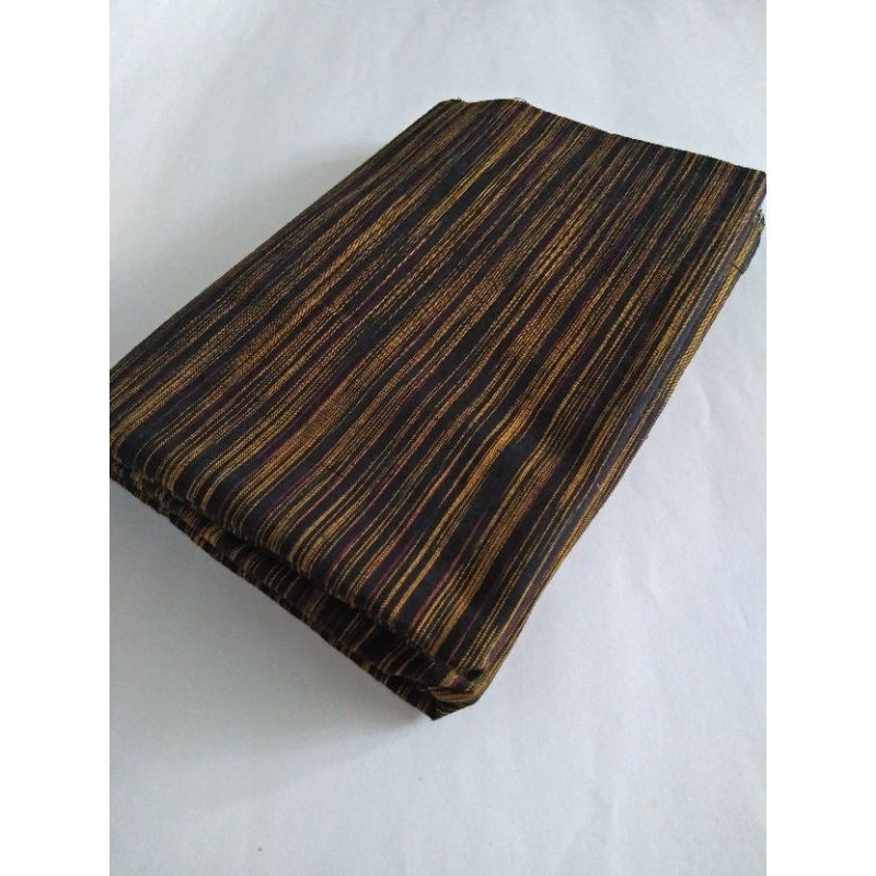 Kain Lurik Tenun Lurik bahan Lurik Batik Lurik - Gerimis Hitam Emas Rapat Lurik