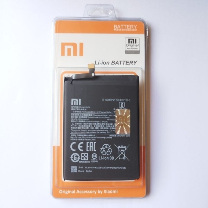 BATERAI BATRE XIAOMI BN54 REDMI 9 / REDMI NOTE 9 ORI GARANSI - Baterai BN54, REDMI 9