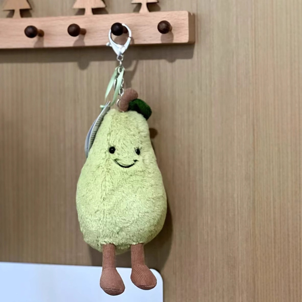 Jellycat Pear Keychain Summer Fruit Series Cute Plush Pendant Accessory Key Ring Gift