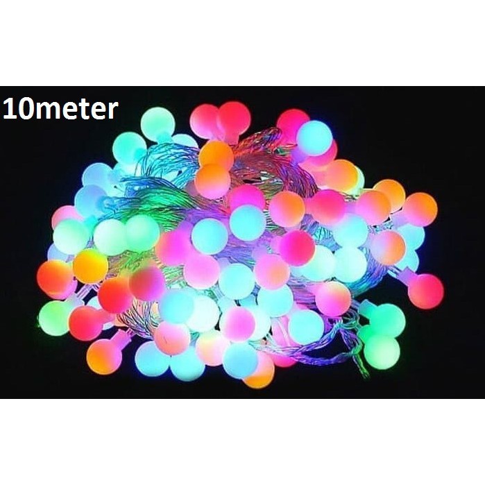 [JMC] Lampu Tumblr Lampu Hias Natal Anggur 10 METER / Lampu Tumblr Bola Bintang Warna Rainbow 10 MET