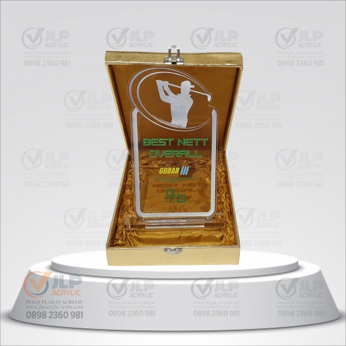 

HL [DESIGN GRATIS] Plakat, Vandel Piagam Plakat Akrilik 20x10 + BOX JLP01 - BOX WARNA MERAH