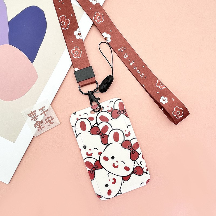 

Hodaal Lanyard Id Card Lucu / Animal / Bunny - RED BUNNY