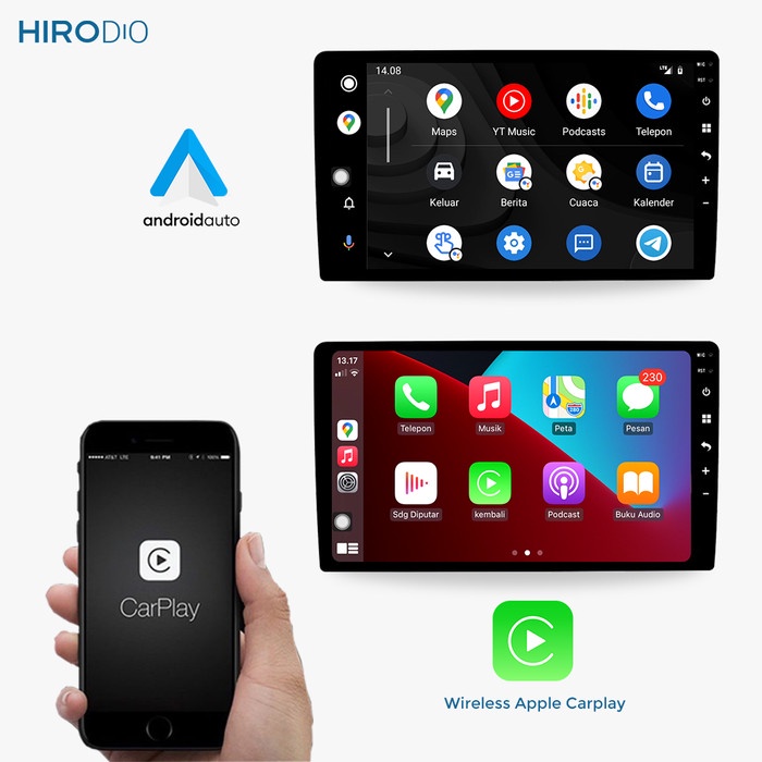 HIRODIO Alpha 9 - Headunit 2 DIN 9 inch - QLED 4/64