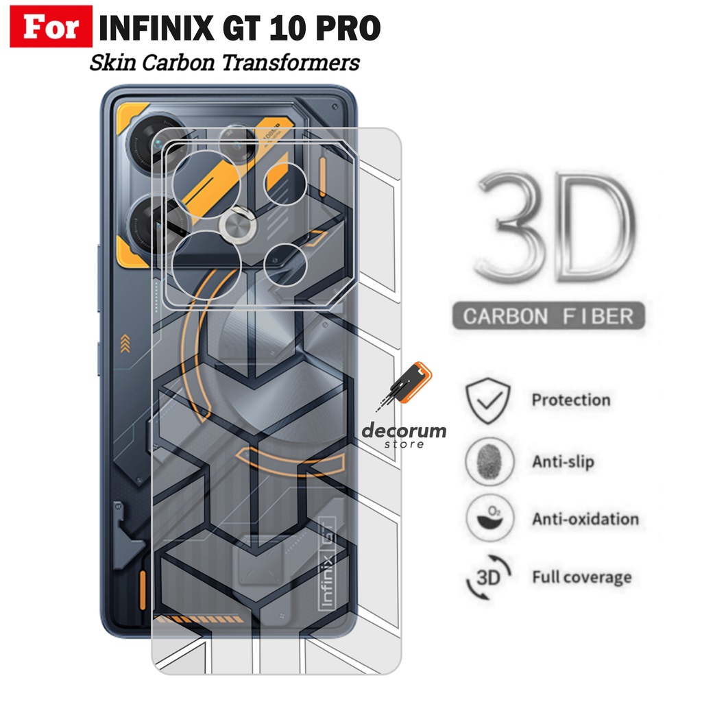Skin Carbon INFINIX GT 10 PRO Garskin Transformers Belakang Handphone