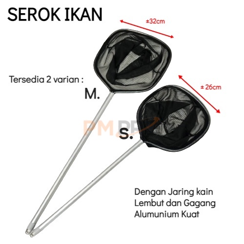 Jaring Seser Gagang Full Alumunium / Serokan Ikan Kain Strimin Halus Lembut Super Kuat Dan Panjang B