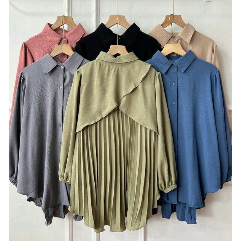 Medina Blouse Kemeja Plisket / Blouse Plisket Premium