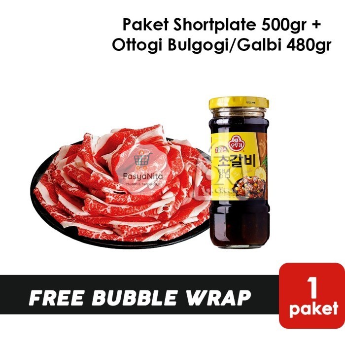 

Paket Beef Shortplate 500gr + Saus Marinasi Ottogi 480gr KHUSUS INSTAN - Beef+Bulgogi - FasyAnita Mart Denpasar
