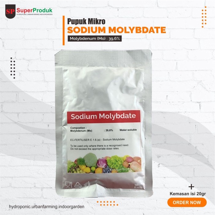 Promo Teerlaris Sodium Molybdate-Natrium Molybdate-Na2MoO4 @20gr