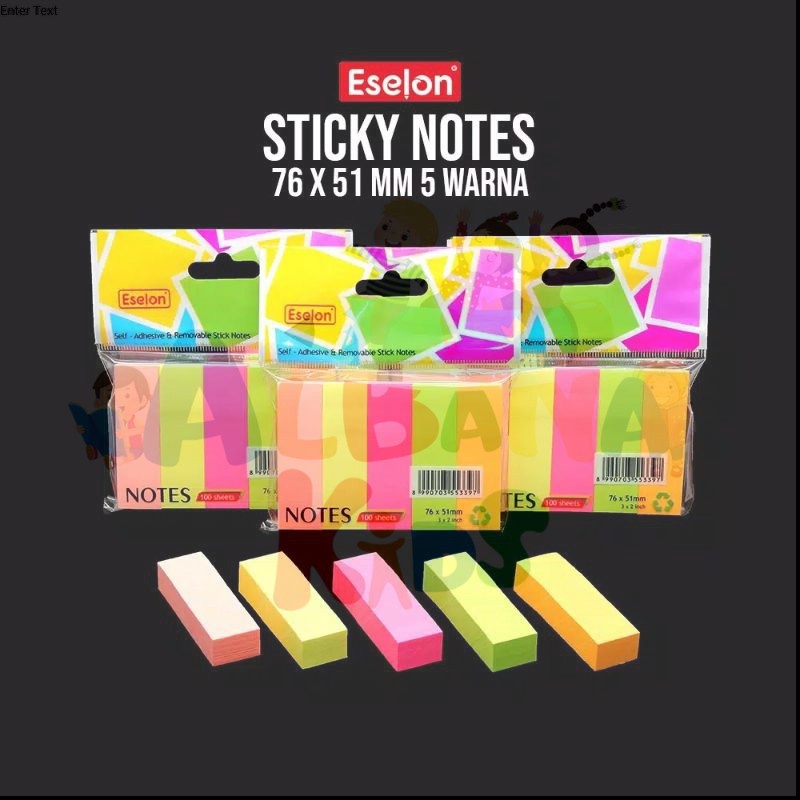 

(COD) STICKY NOTE 76 X 51 MM POST IT MEMO TEMPEL MERK BIG 5 WARNA STICKYNOTES