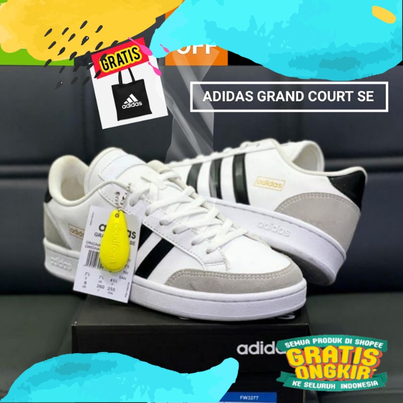 SEPATU WANITA & PRIA ADIDAS GRAND COURT WHITE PREMIUM ORIGINAL SNEAKERS / SEPATU KERJA SEKOLAH SANTA