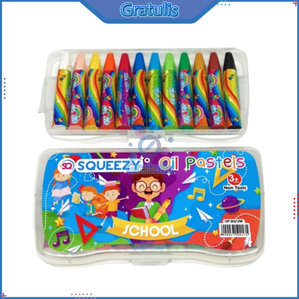 

KRAYON WARNA SQUEEZY OP-SQ12W [12 WARNA] / OIL PASTELS SQUEEZY 12 COLOUR / CRAYON 12 COLOR / PENSIL CRAYON 12 WARNA / PERLENGKAPAN MENGGAMBAR / KERAYON MEWARNAI / KRAYON PASTEL MINYAK
