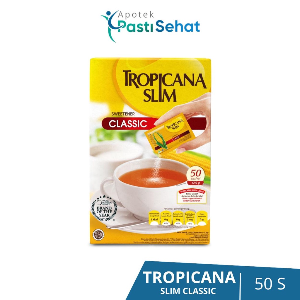 

Tropicana Slim Sweetener Classic 50 Sachet - Pemanis untuk Bantu Batasi Gula