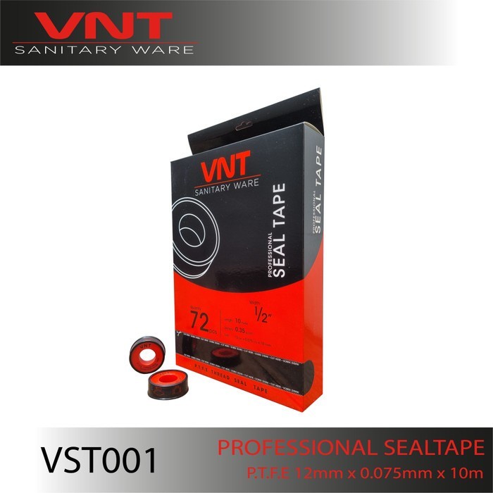 

VNT Seal Tape 10 Meter 1/2 inch 1 Box isi 72pcs Sealtape PTFE Isolasi