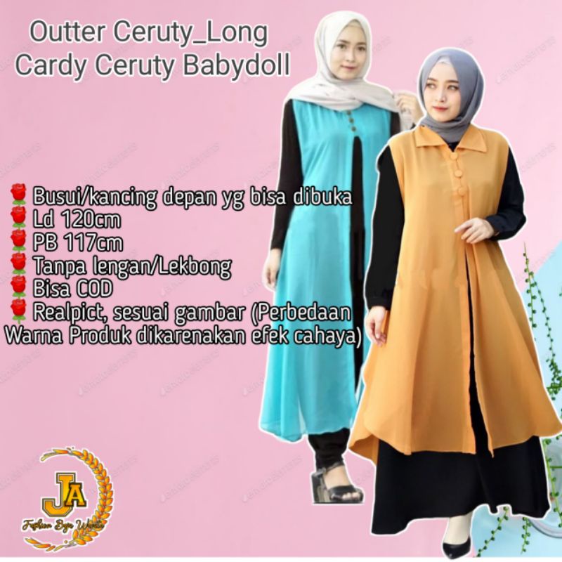 new product outer wanita terlaris / outer wanita terbaru/ bahan ceruty babydoll premium/tanpa lengan